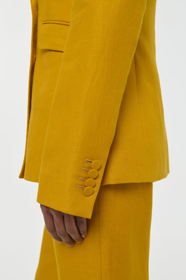 Angela Blazer in Golden Birch Linen Twill