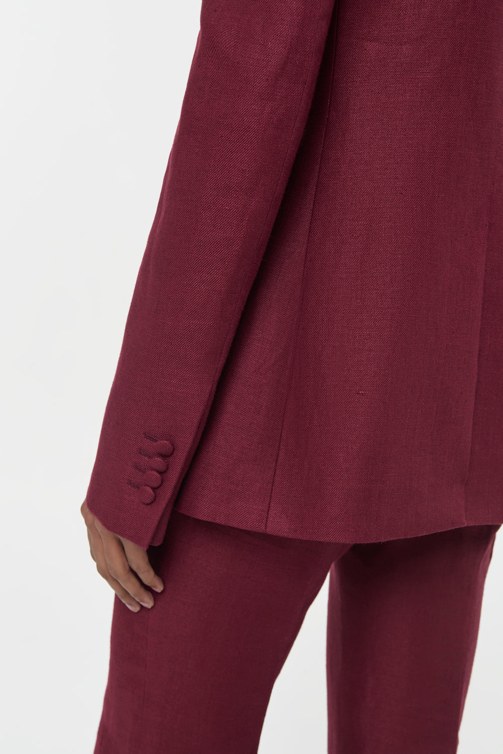 Leiva Blazer in Bordeaux Linen Twill