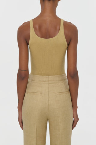 Hay Cashmere Silk Cinxia Tank Top - Back View On Model | Gabriela Hearst