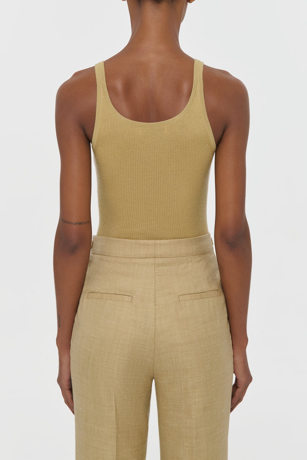 Cinxia Knit Tank Top in Hay Cashmere Silk