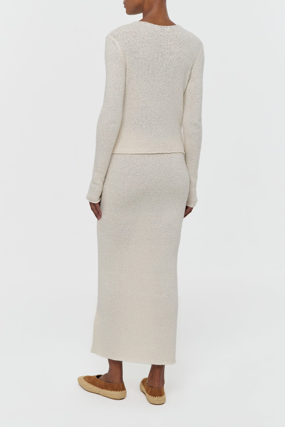 Praedics Knit Sweater in Off White Mulberry Silk
