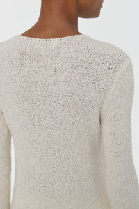 Praedics Knit Sweater in Off White Mulberry Silk