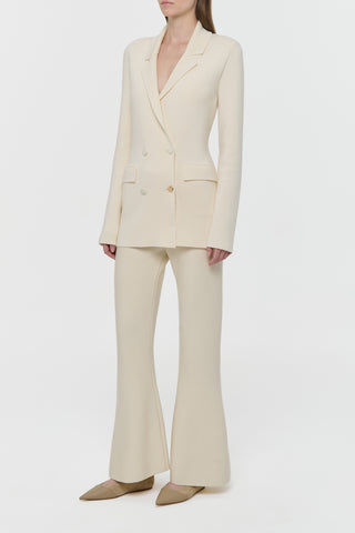 Ivory Merino Wool Cashmere Blazer - Three Quarter Front View | Gabriela Hearst