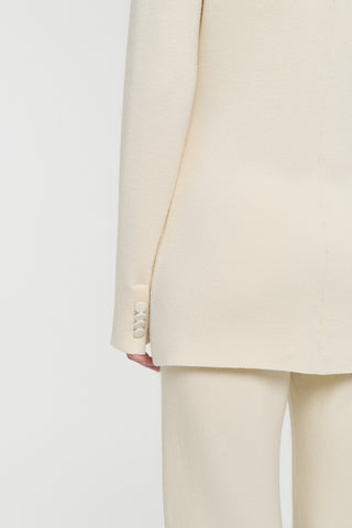 Ivory Knit Blazer - Sleeve Button Detail Close Up | Gabriela Hearst