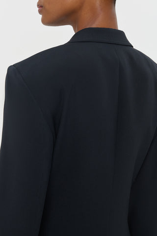 Black Silk Wool Orren Blazer - Collar and Shoulder Detail Back View | Gabriela Hearst