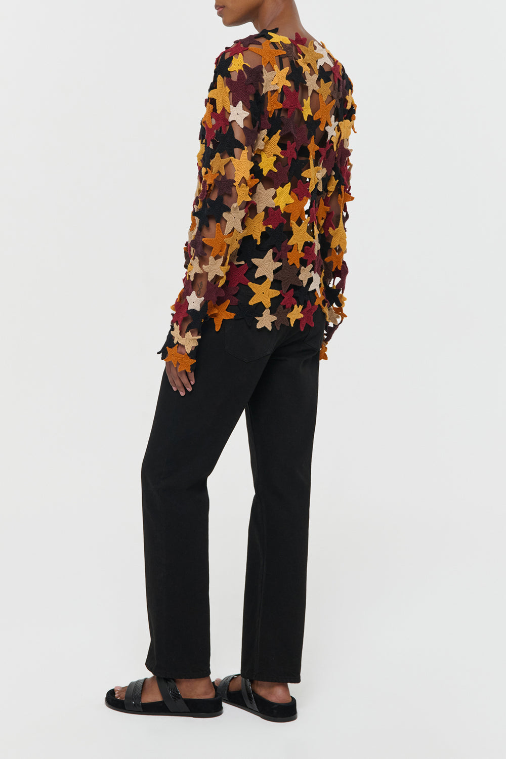 Thalor Crochet Stars Sweater in Multi Cashmere