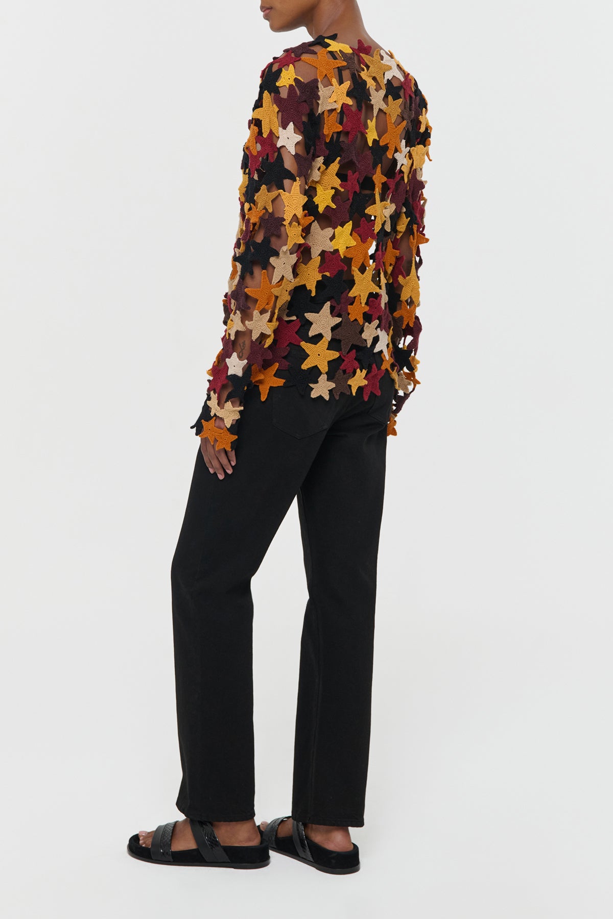 Thalor Crochet Stars Sweater in Multi Cashmere