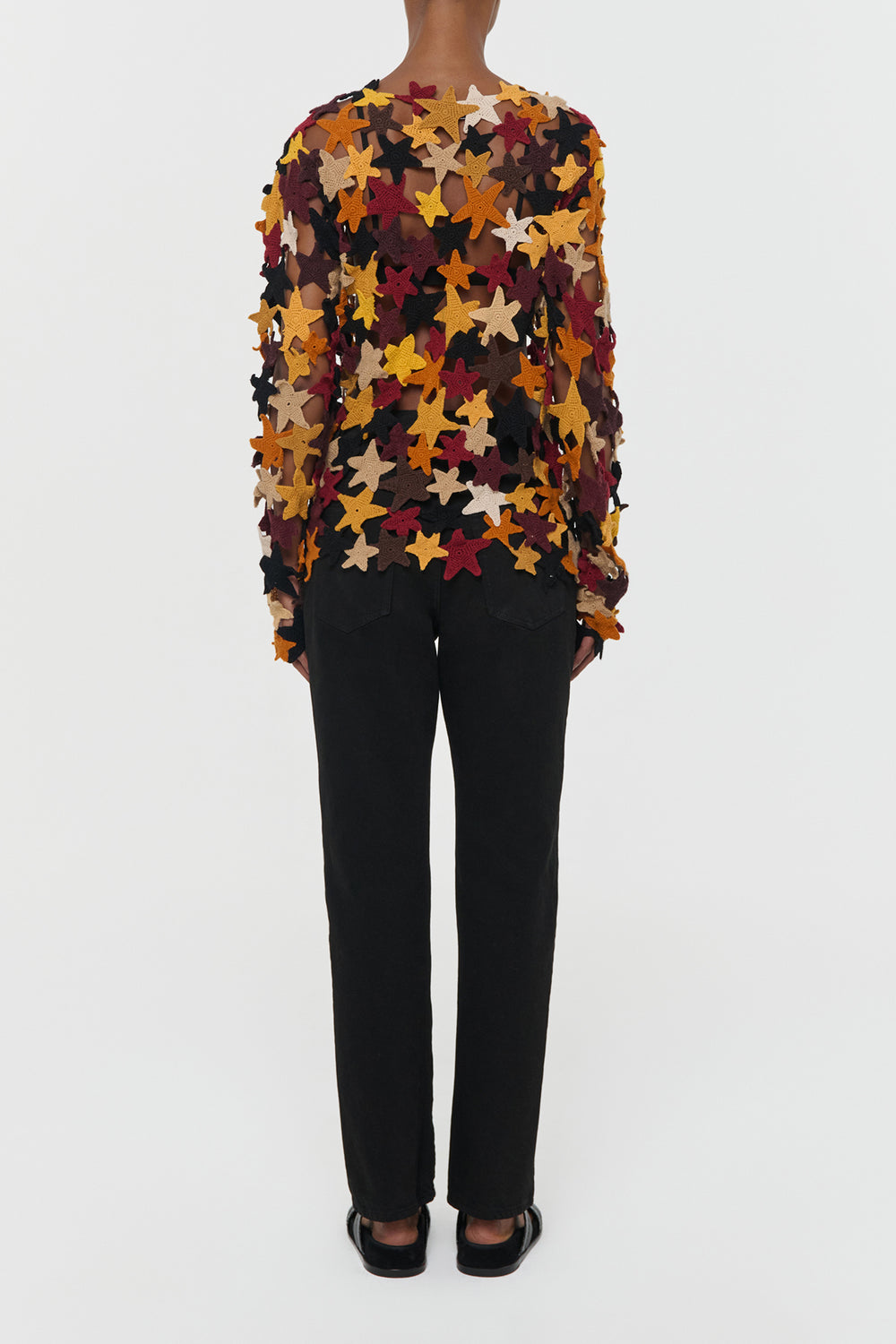 Thalor Crochet Stars Sweater in Multi Cashmere