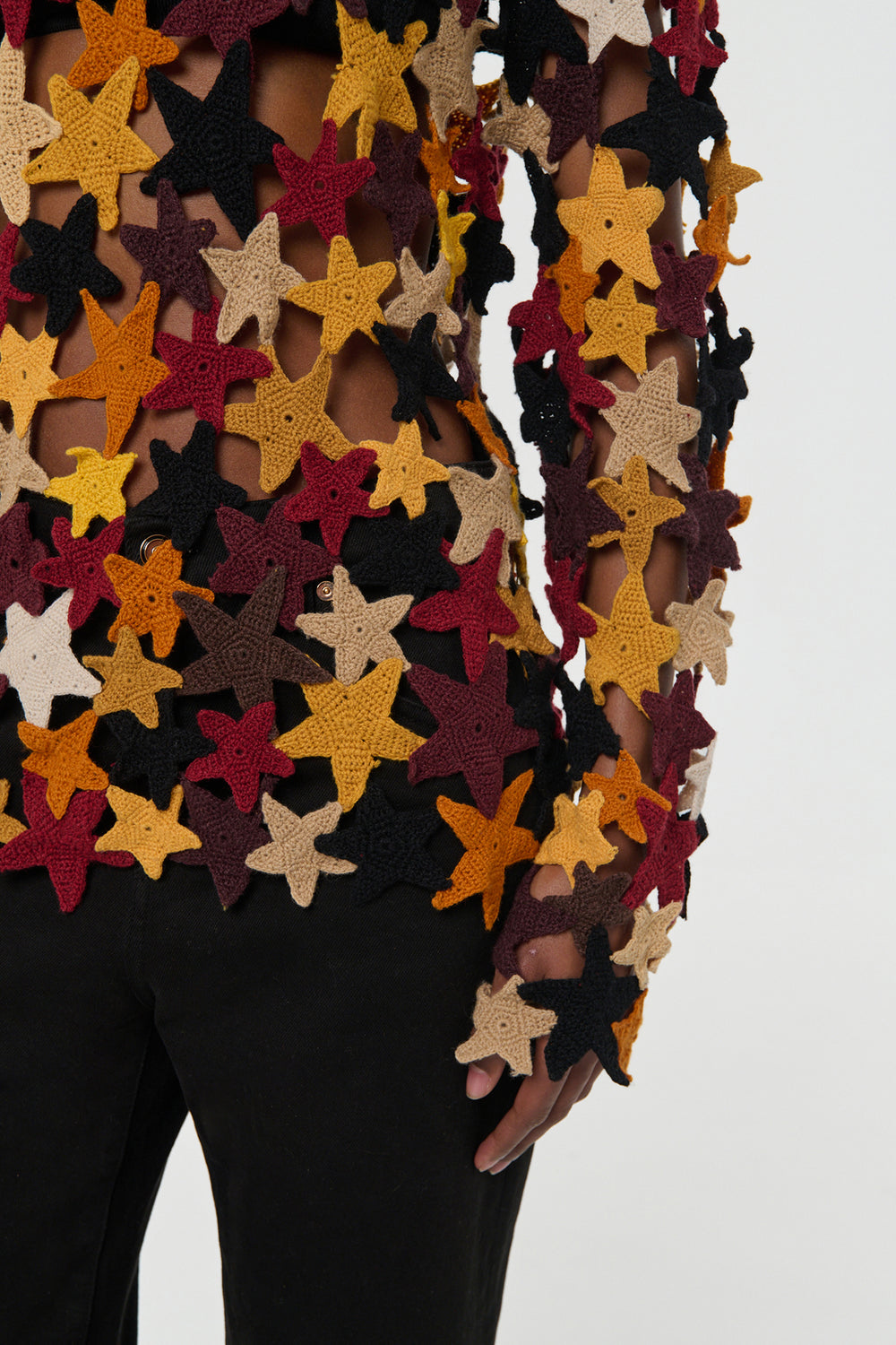 Thalor Crochet Stars Sweater in Multi Cashmere