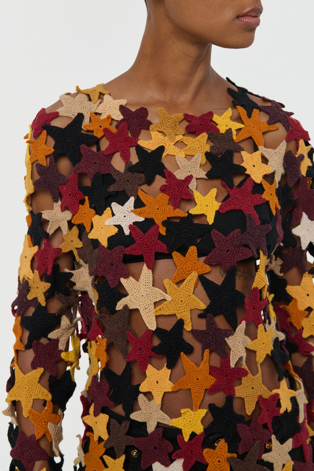 Thalor Crochet Stars Sweater in Multi Cashmere