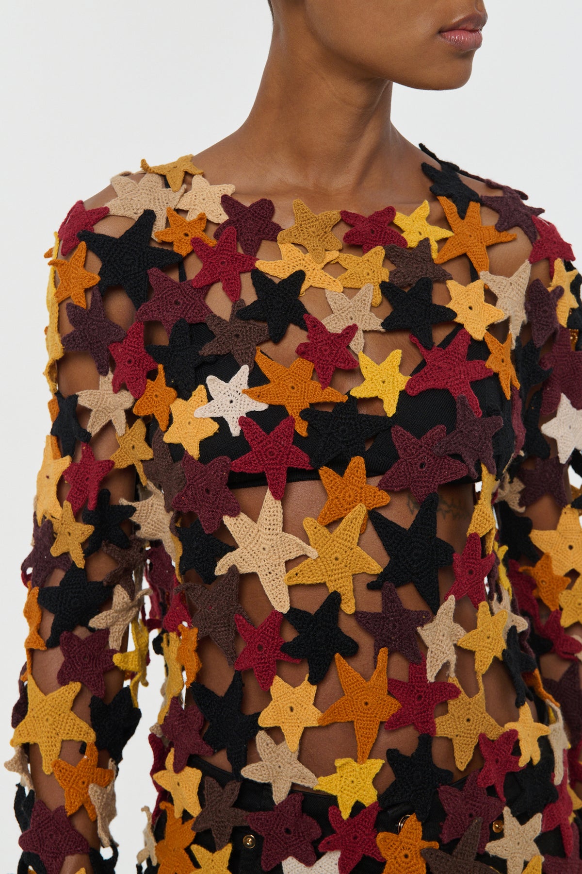 Thalor Crochet Stars Sweater in Multi Cashmere