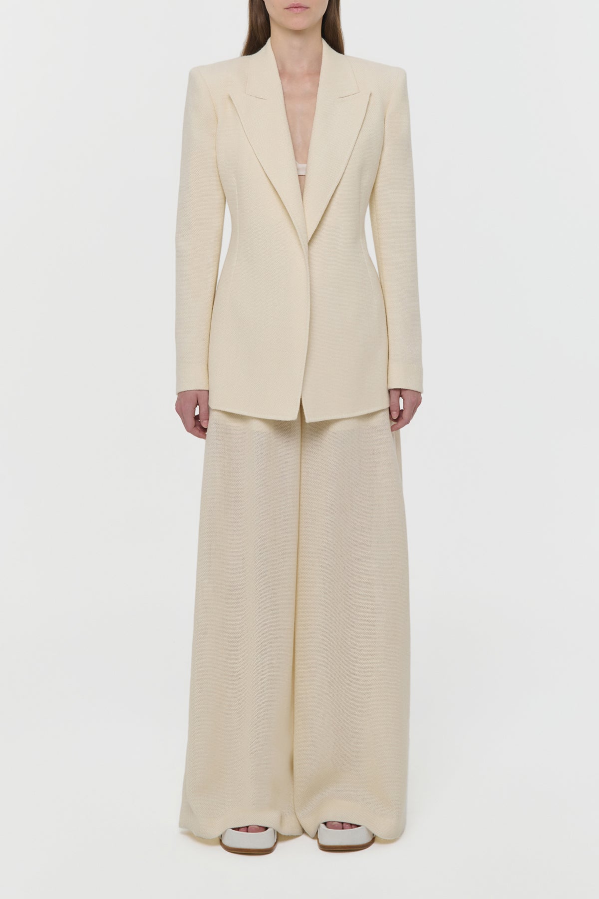 Mairi Blazer in Ivory Alpaca Wool