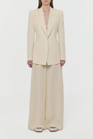 Ivory Alpaca Wool Suit Set - Front View On Model | Gabriela Hearst