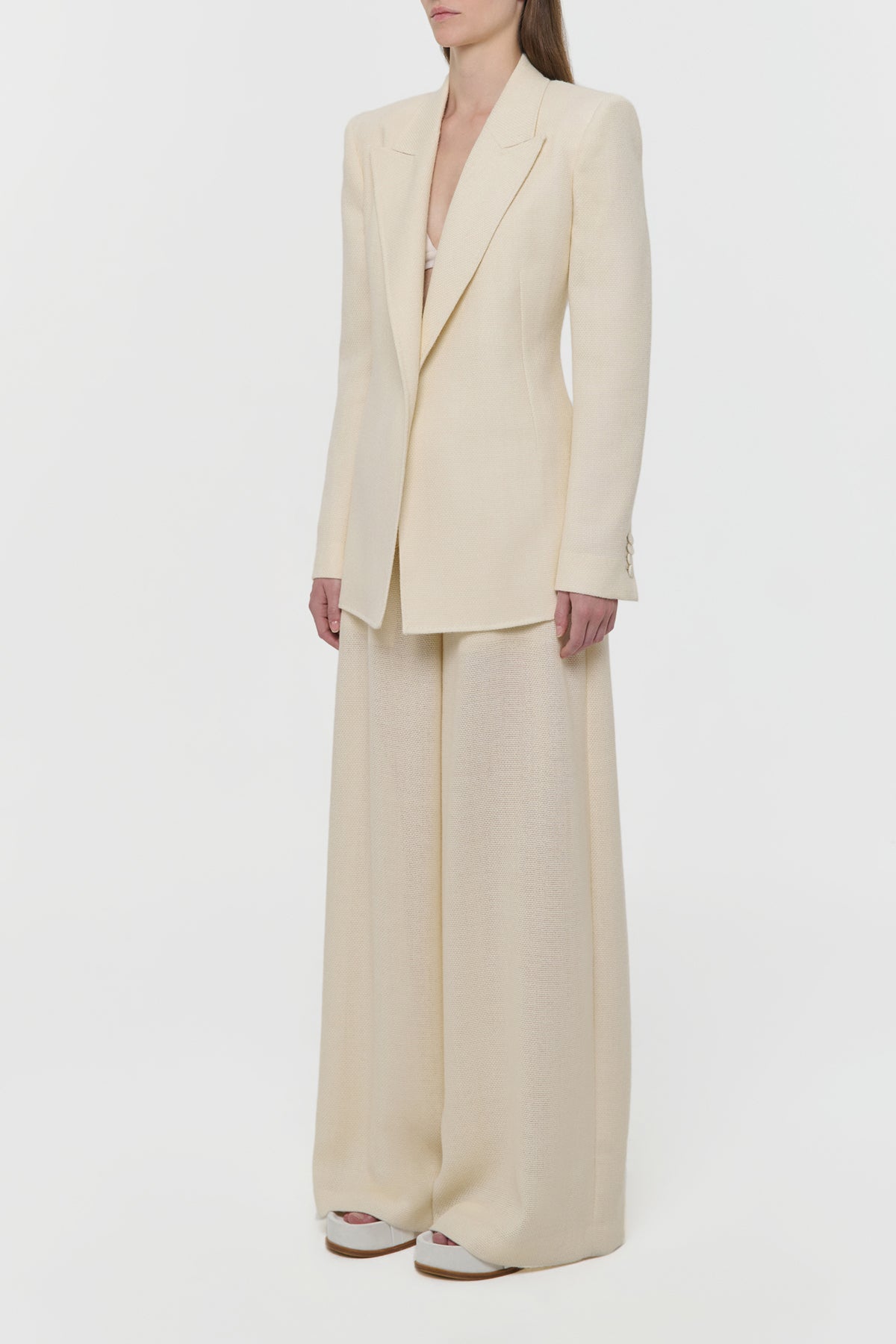 Mairi Blazer in Ivory Alpaca Wool