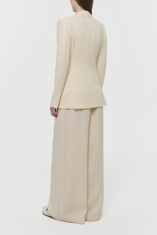 Ivory Alpaca Wool Luxury Suit - Back View On Model | Gabriela Hearst