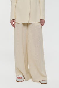 Gelos Wide-leg Pant in Ivory Alpaca Wool