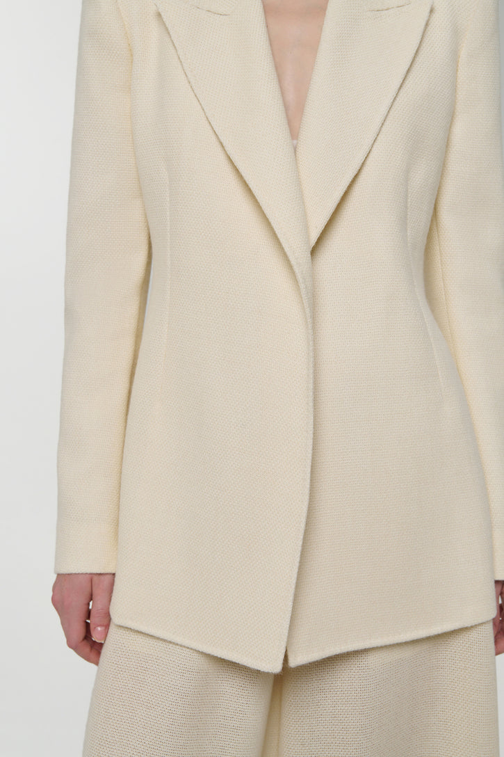 Mairi Blazer in Ivory Alpaca Wool