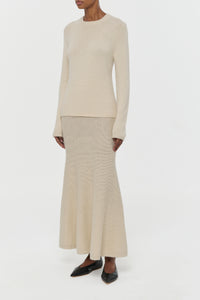 Titus Knit Sweater in Off White Cashmere