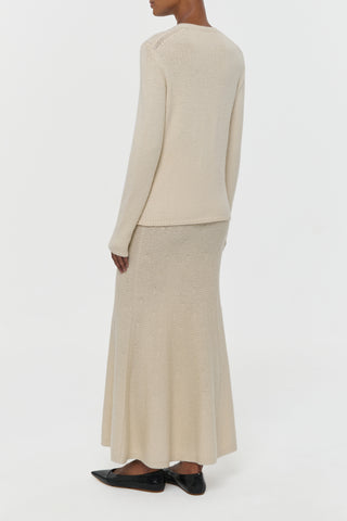 Titus Knit Sweater in Off White Cashmere
