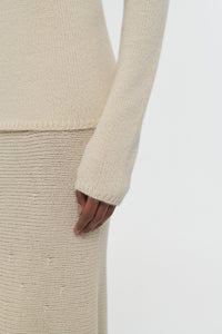 Titus Knit Sweater in Off White Cashmere
