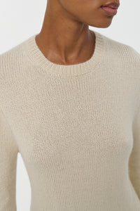 Titus Knit Sweater in Off White Cashmere