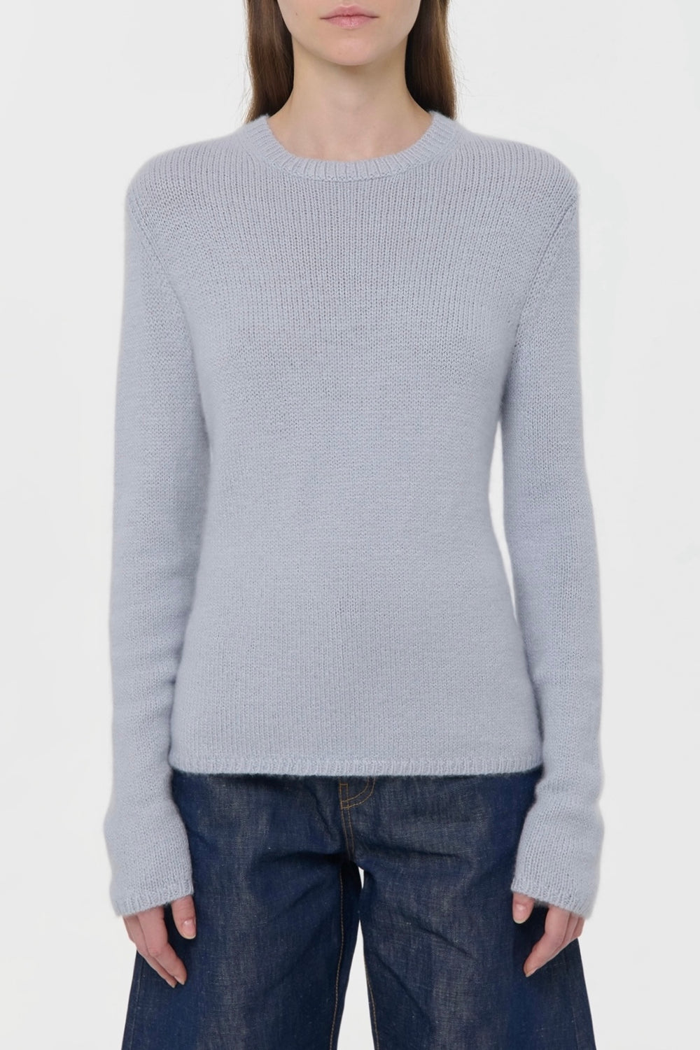 Titus Knit Sweater in Light Blue Cashmere