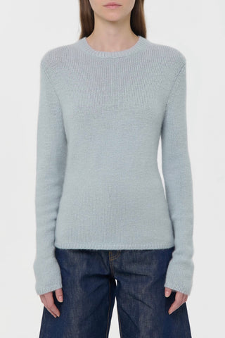 Titus Knit Sweater in Light Blue Cashmere