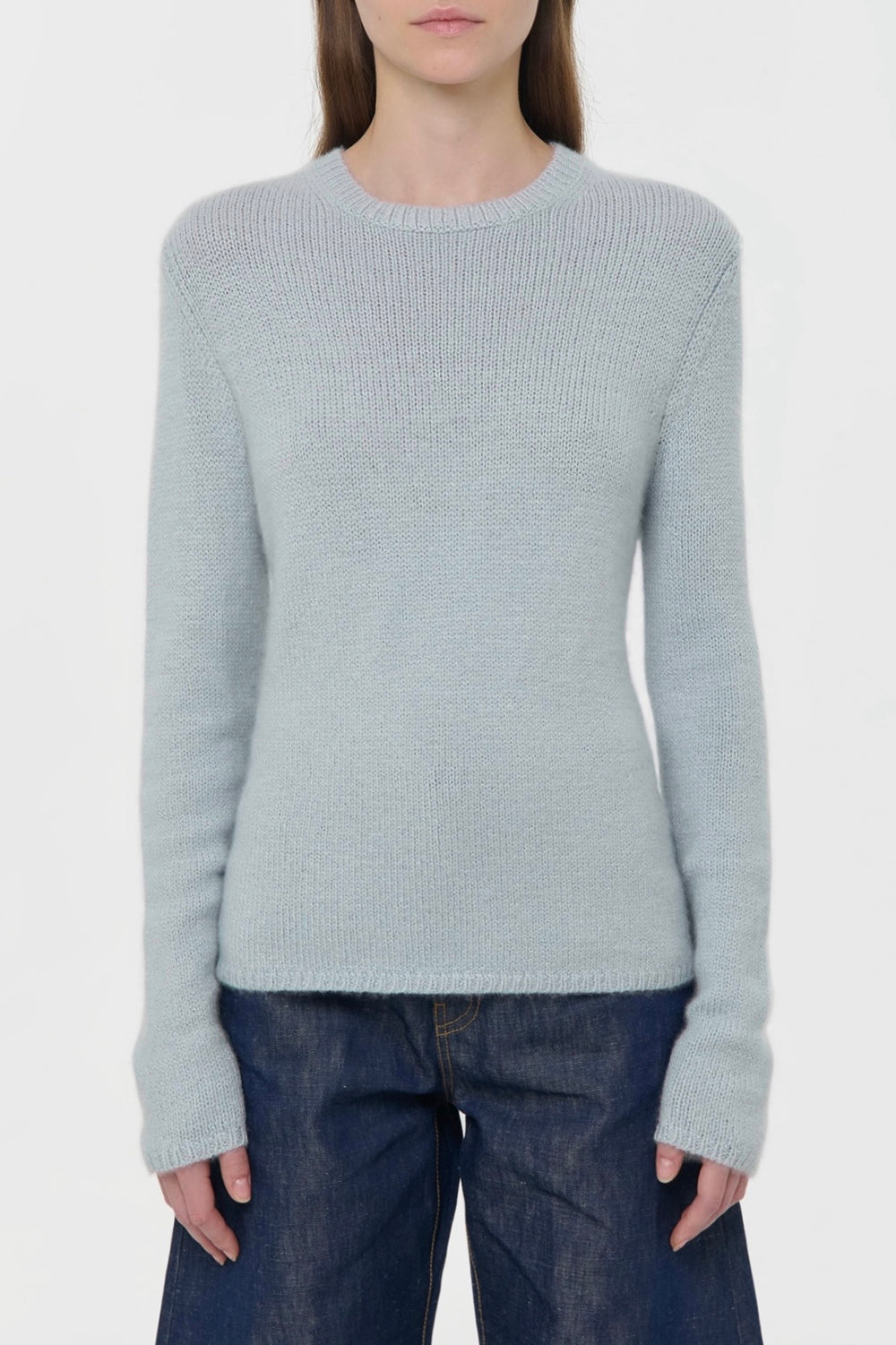 Titus Knit Sweater in Light Blue Cashmere