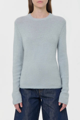 Titus Knit Sweater in Light Blue Cashmere