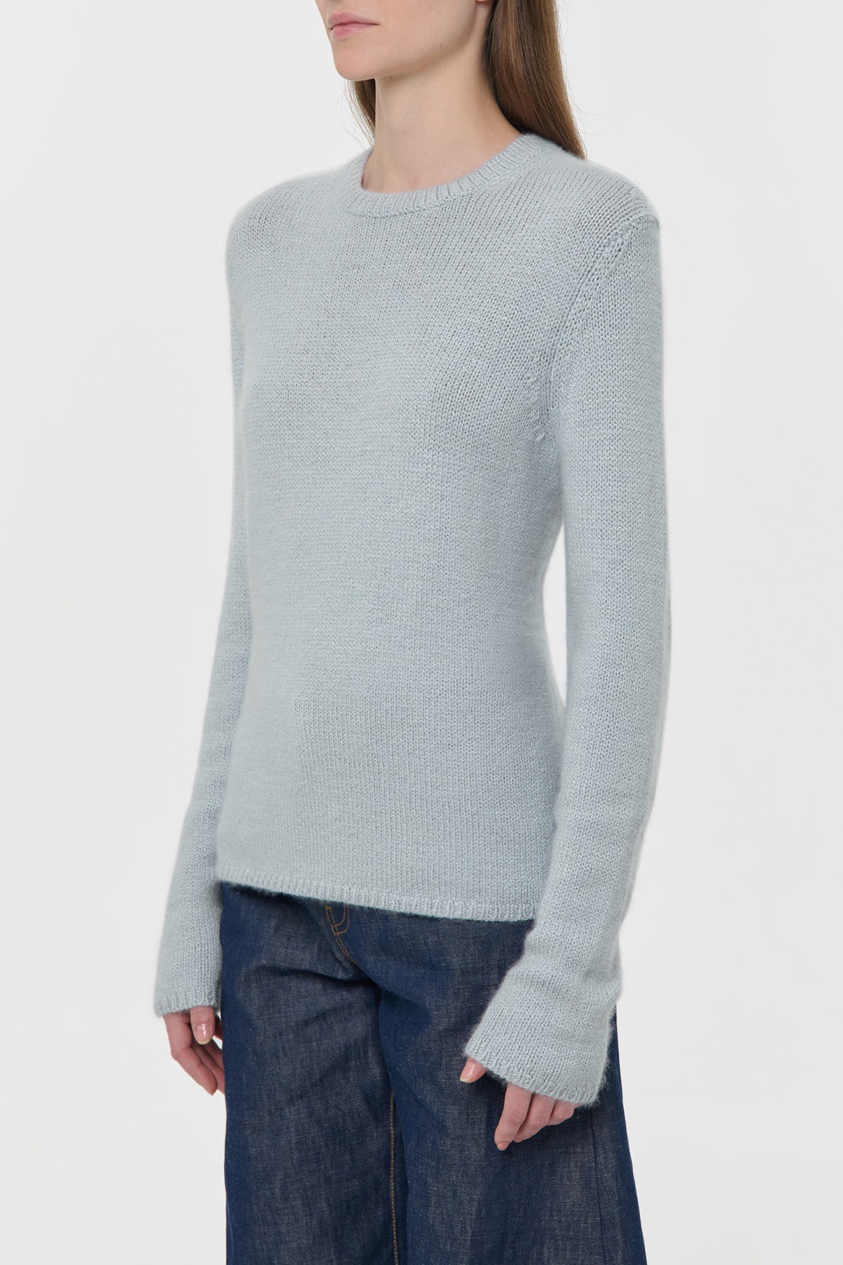 Titus Knit Sweater in Light Blue Cashmere