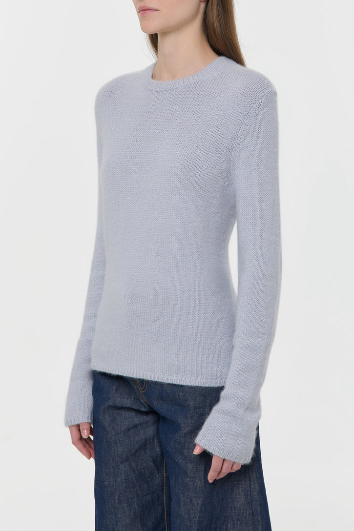 Titus Knit Sweater in Light Blue Cashmere