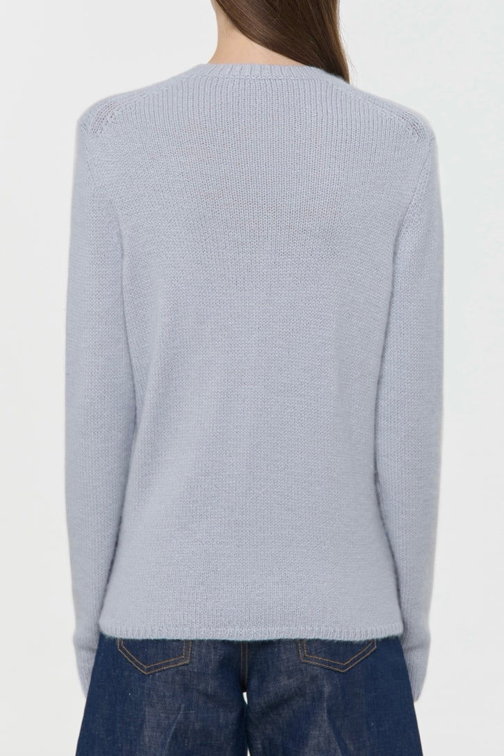 Titus Knit Sweater in Light Blue Cashmere