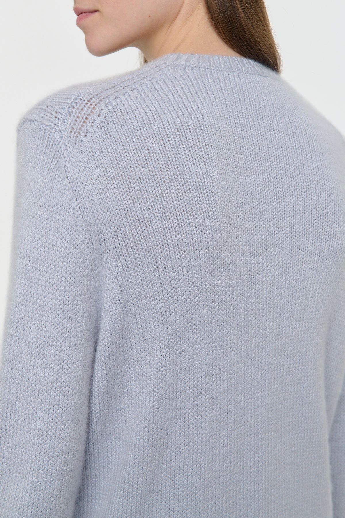 Titus Knit Sweater in Light Blue Cashmere