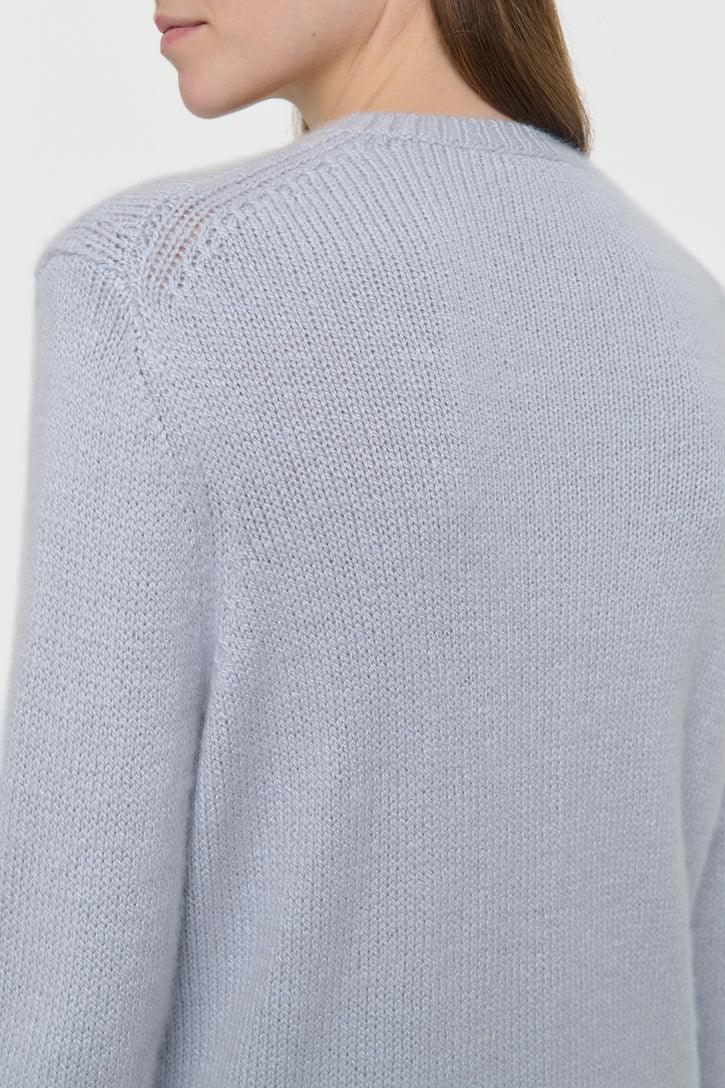 Titus Knit Sweater in Light Blue Cashmere