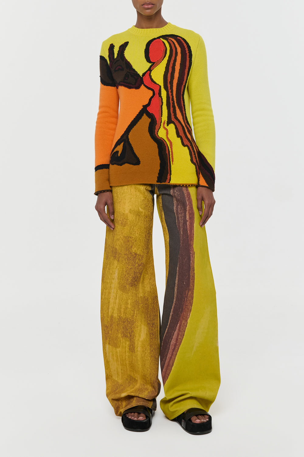 Amoret Barrel-leg Jean in Earth Multi Recycled Cotton Denim