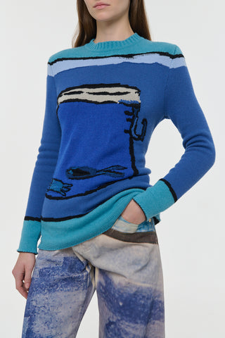 Water Multi Amoret Barrel-leg Jeans - Waist and Pocket Close-up | Gabriela Hearst