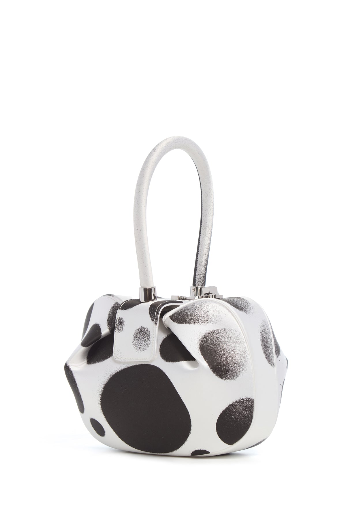 Black White Satin Nina Bag Adam Pendleton Collaboration - Front View | Gabriela Hearst