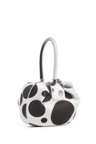 Black White Satin Nina Bag Adam Pendleton Collaboration - Three Quarter View | Gabriela Hearst