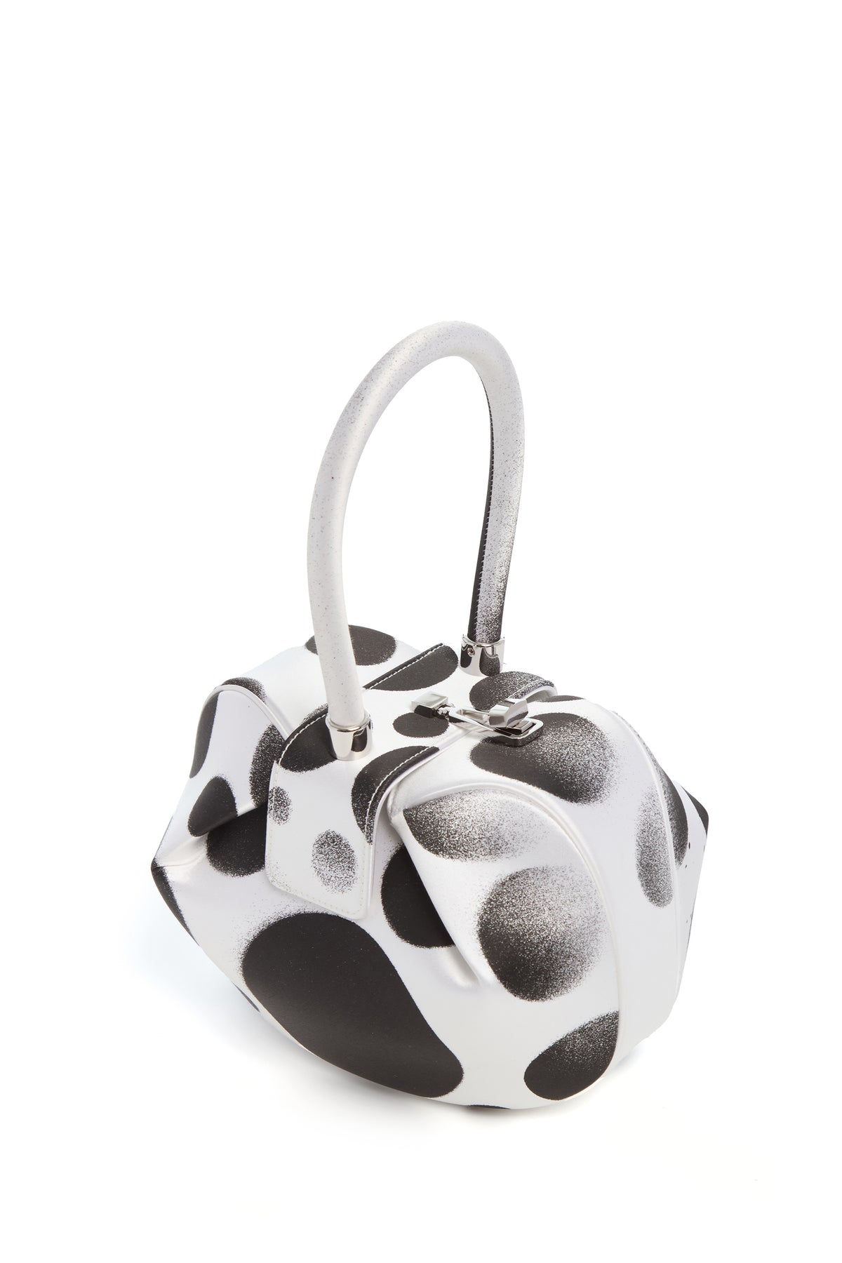 Black White Satin Nina Bag Adam Pendleton Collaboration - Profile View | Gabriela Hearst
