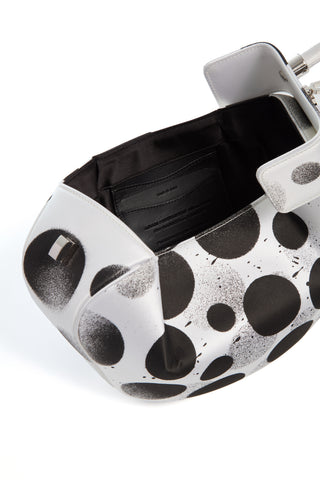 Black White Satin Nina Bag Adam Pendleton - Interior Detail View | Gabriela Hearst