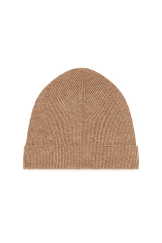 Spire Knit Beanie in Camel Silk