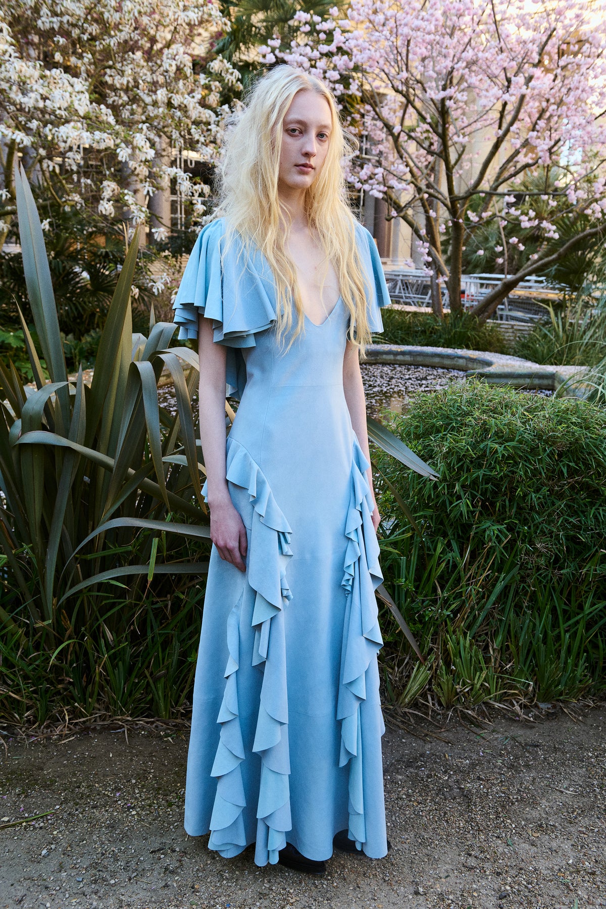 Spiral Dress in Light Blue Suede – Gabriela Hearst