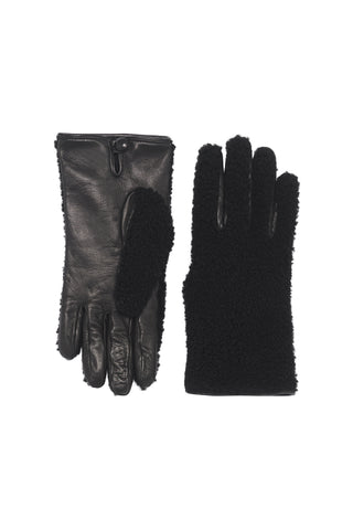 Eglantina Gloves in Black Shearling