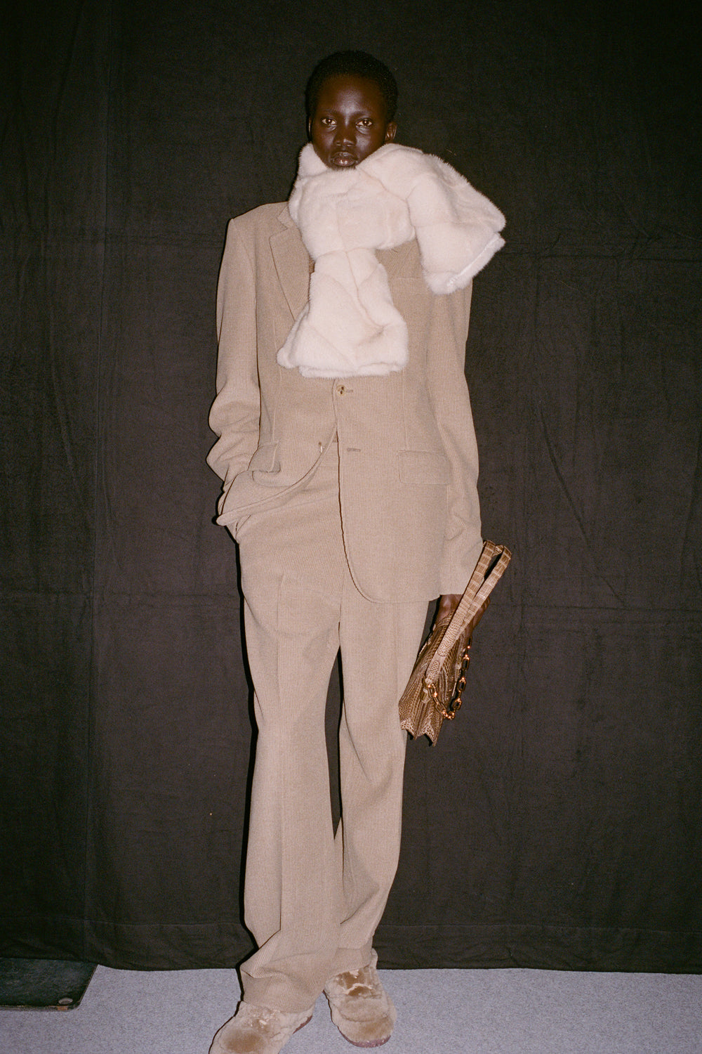 Lewis Blazer in Camel Cashmere Wool Corduroy