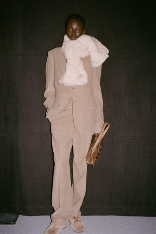 Leiva Blazer in Camel Cashmere Wool Corduroy
