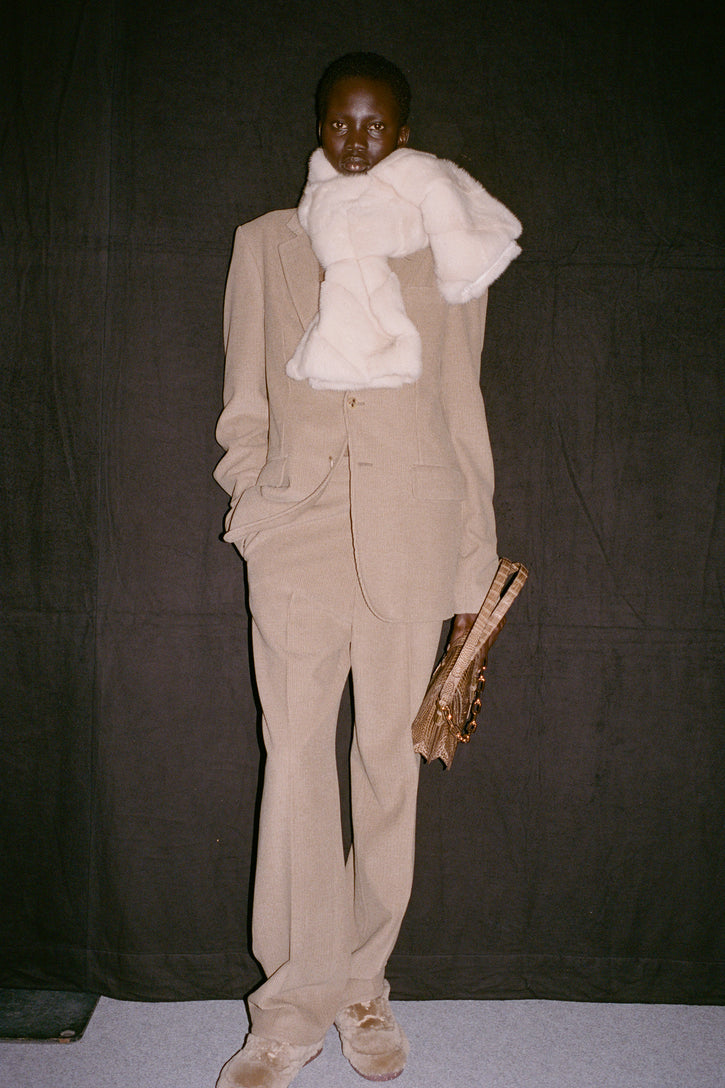 Lewis Blazer in Camel Cashmere Wool Corduroy