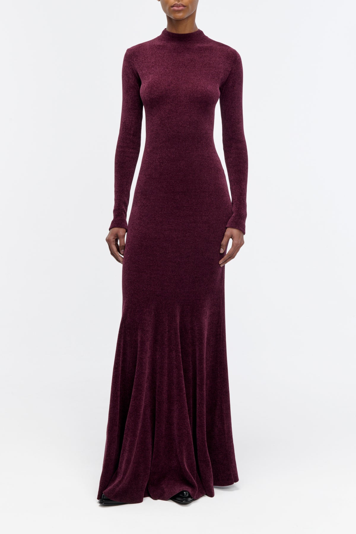Oreads Knit Dress in Plum Silk