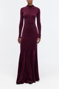 Oreads Knit Dress in Plum Silk