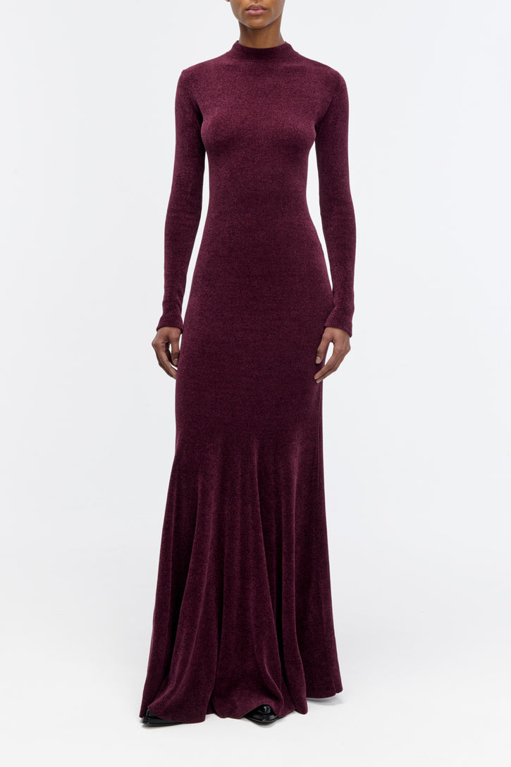 Oreads Knit Dress in Plum Silk