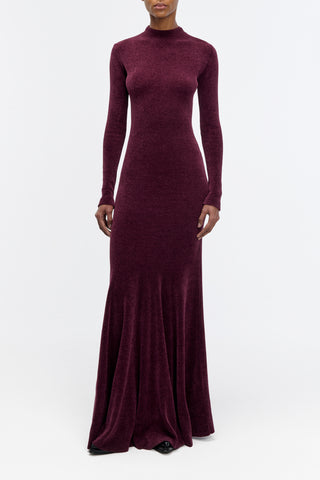 Oreads Knit Dress in Plum Silk